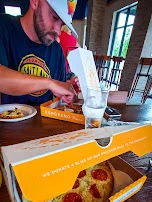 Pepperoni Pizza with White Sauce and Hot Honey